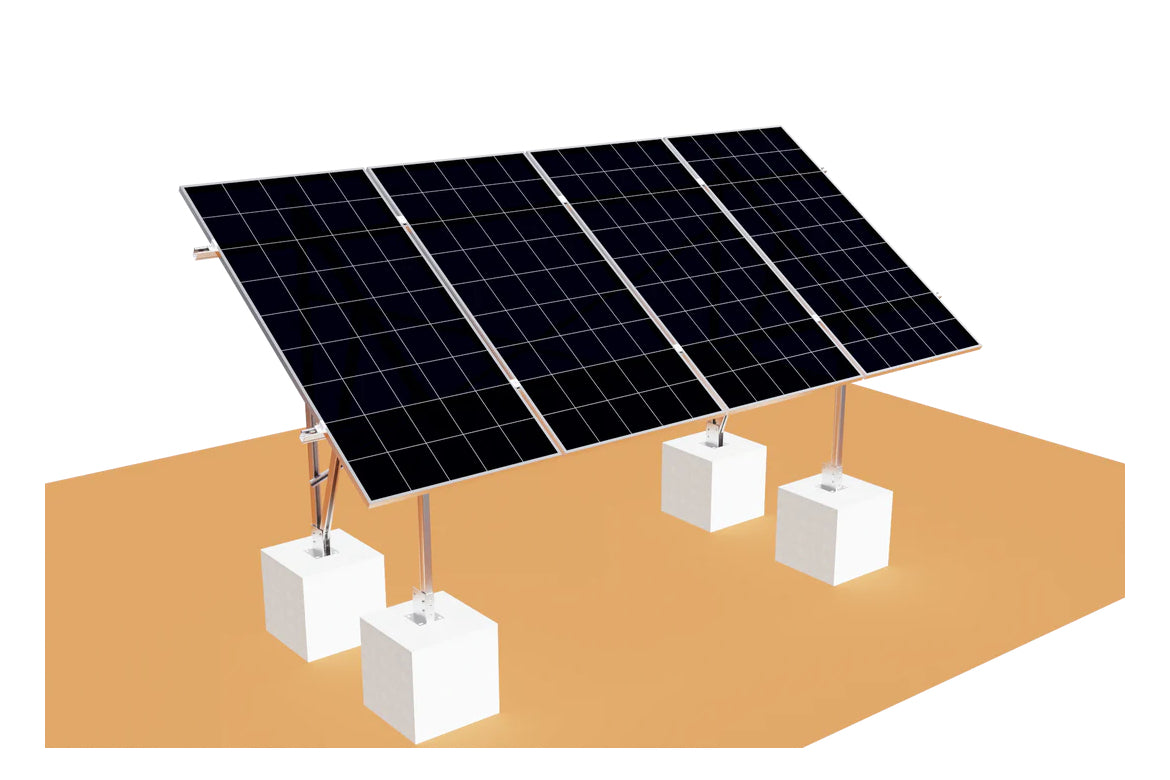 Elios Terra G4 | Système de Montage au Sol pour 4 Panneaux Solaires