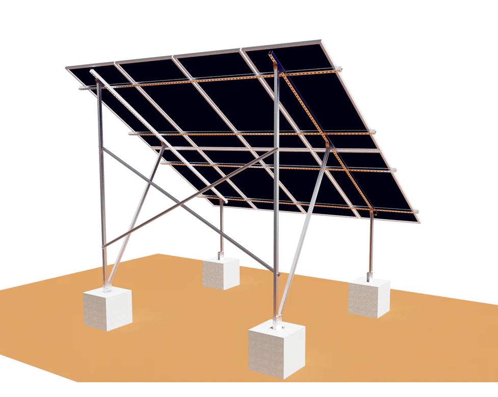 Elios Terra G8 | Système de Montage au Sol pour 8 Panneaux Solaires