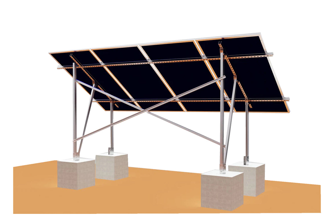 Elios Terra G4 | Système de Montage au Sol pour 4 Panneaux Solaires