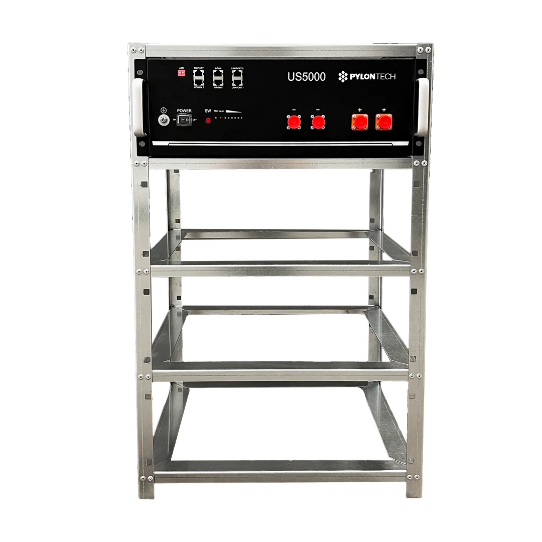 Support de batteries Elios Pylontech pour 4 x US5000 | Acier galvanisé.