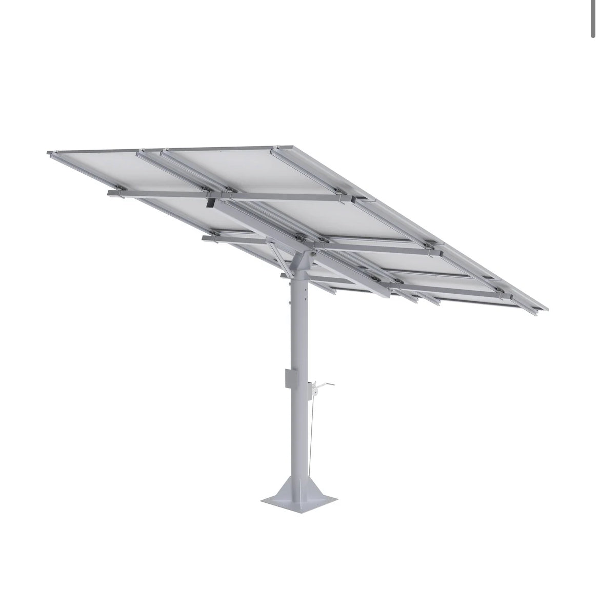 Elios Arbora P8 | Système de montage sur poteau pour 8 panneaux solaires (grand format) | Système de montage sur poteau avec manivelle manuelle