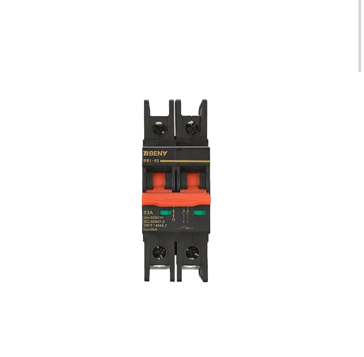 Disjoncteur thermique magnétique DC BENY | 2 pôles - 50A 600VDC | Homologué UL