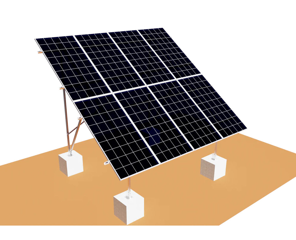 Elios Terra G8 | Système de Montage au Sol pour 8 Panneaux Solaires