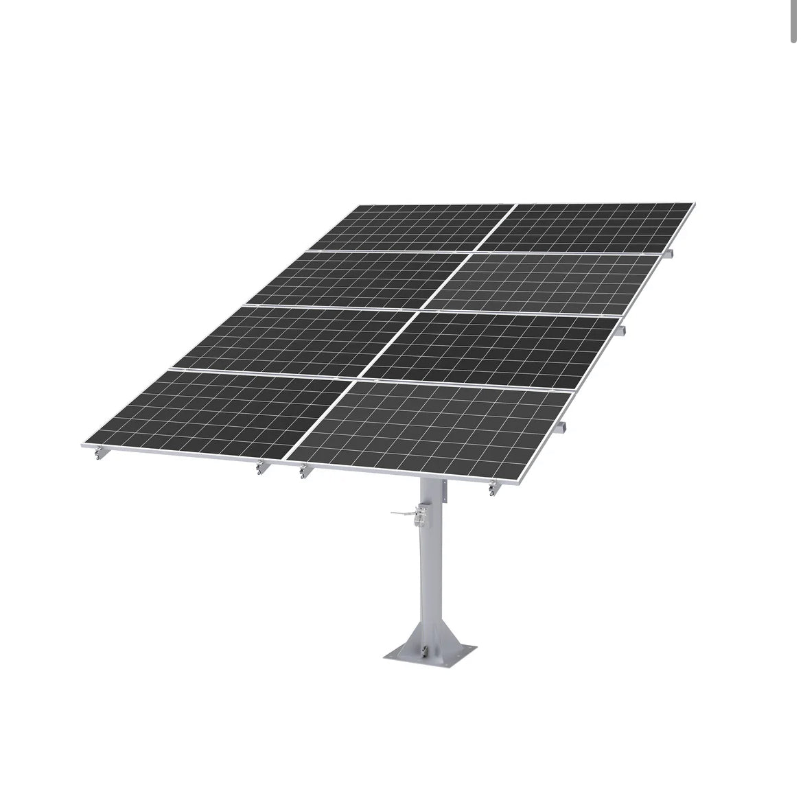 Elios Arbora P8 | Système de montage sur poteau pour 8 panneaux solaires (grand format) | Système de montage sur poteau avec manivelle manuelle