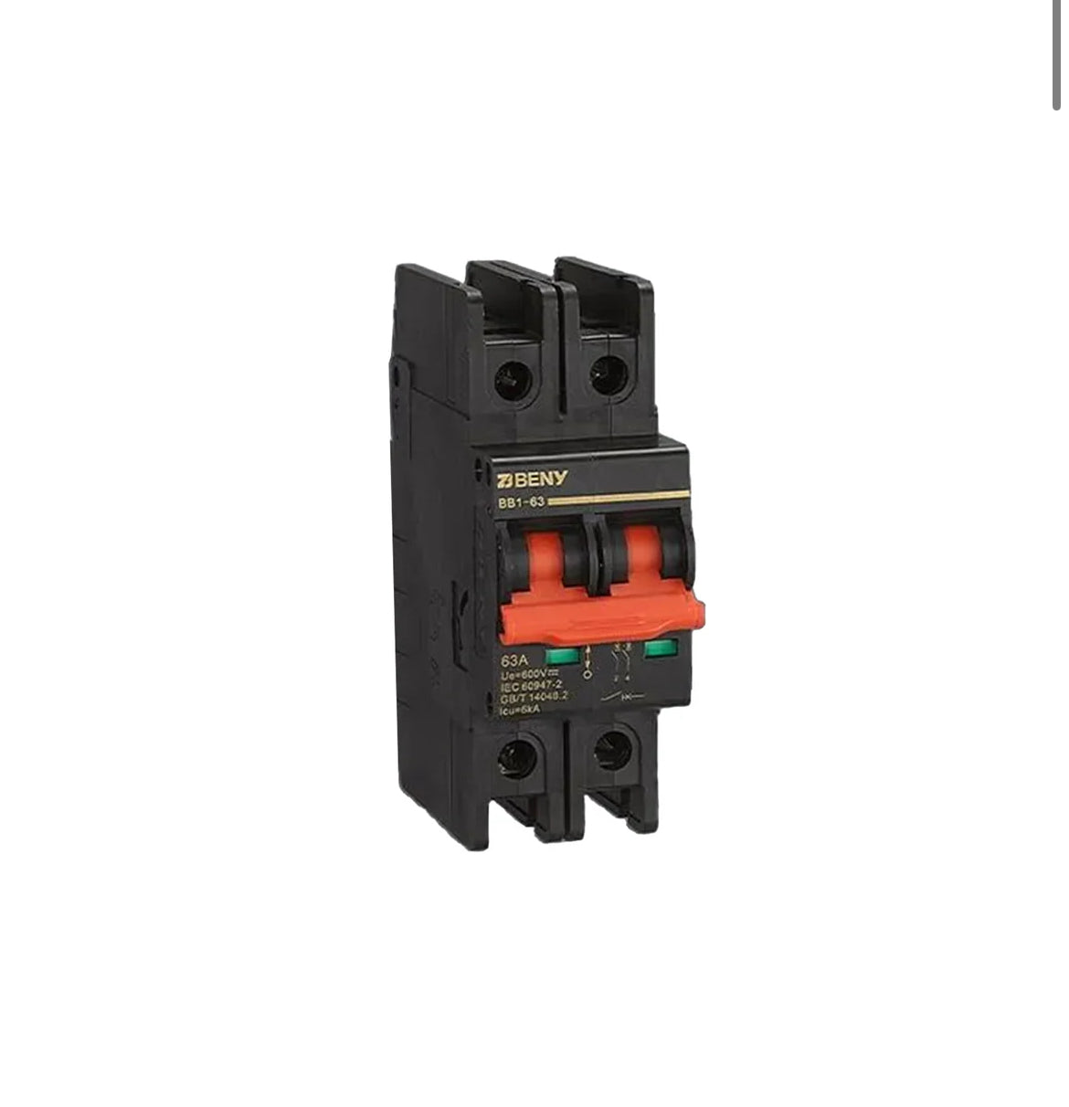 Disjoncteur thermique magnétique DC BENY | 2 pôles - 16A 600VDC | Homologué UL