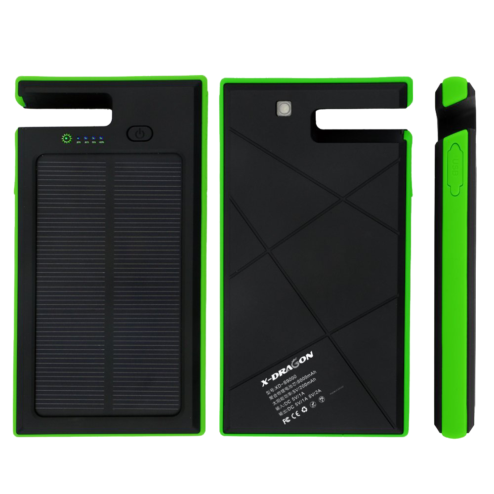 X-DRAGON Chargeur solaire portable – Panneau solaire avec batterie externe / Power Bank