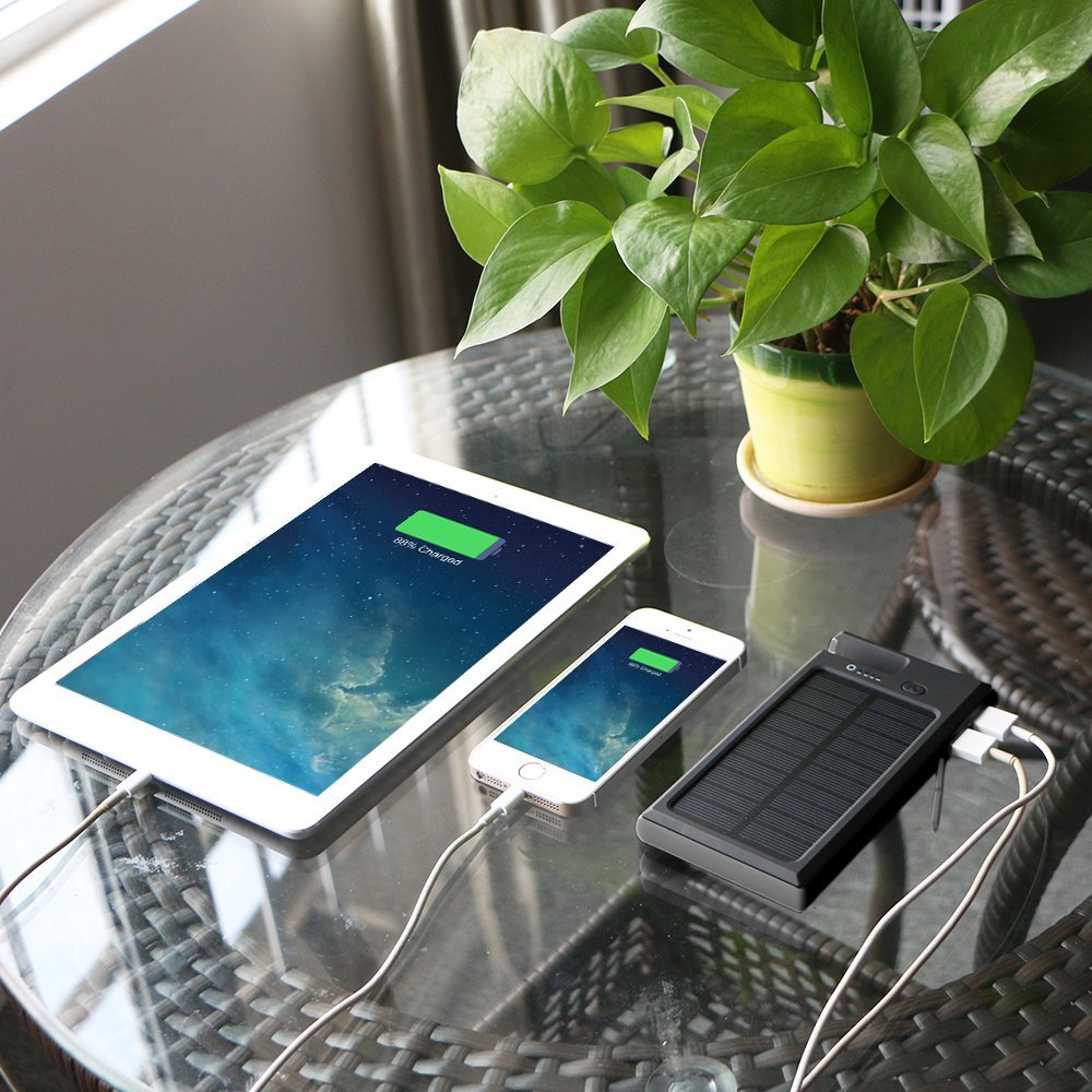 X-DRAGON Chargeur solaire portable – Panneau solaire avec batterie externe / Power Bank