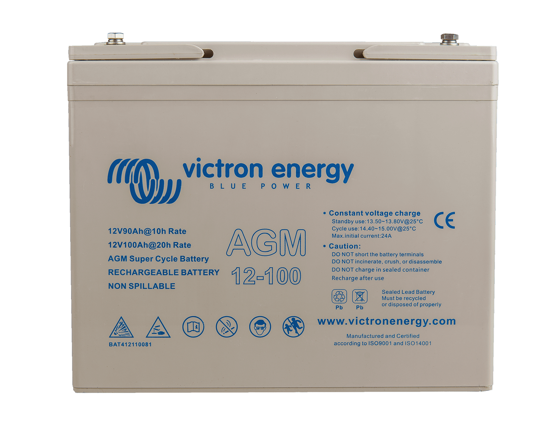 Victron Energy 12V/100Ah AGM Super Cycle Battery (M6) | BAT412110081
