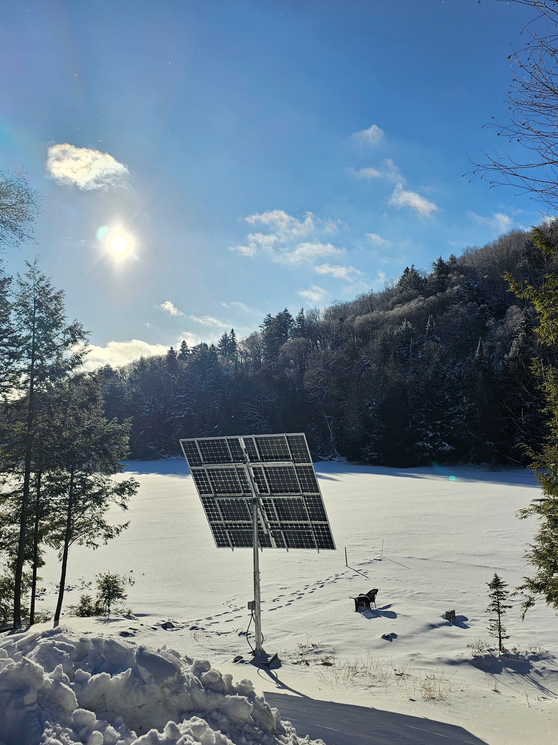 Elios Arbora P8 | Pole Mount System for 8 Solar Panels (Large) | Post Mounting System with manual crank
