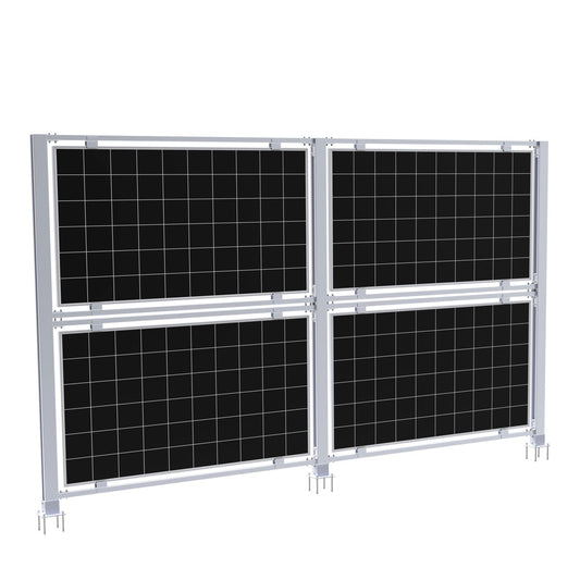 Elios AgriVoltaic Solar Fence | Vertical Aluminum Solar Racking for 4 Panels