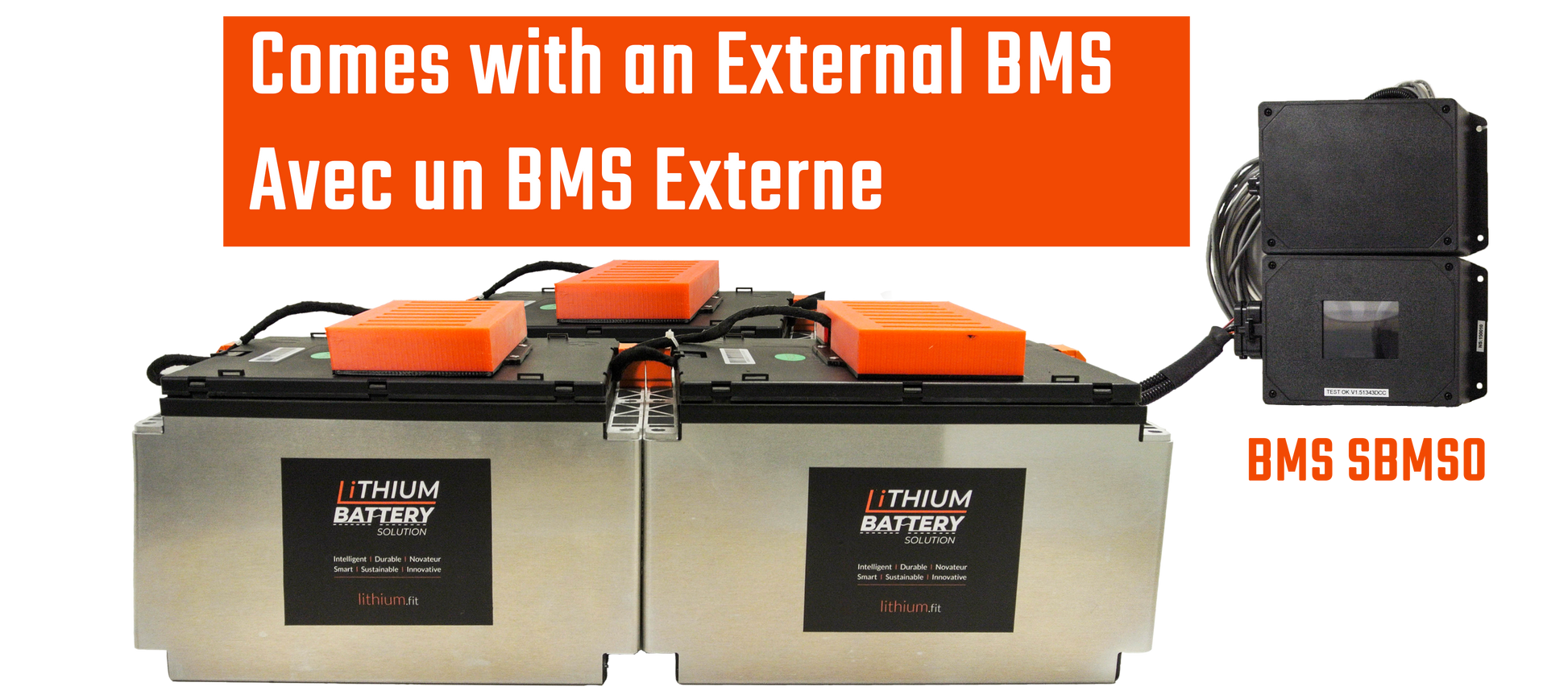 Lithium Battery Solution | 3X LBS 200 (LiFePO4) | Commercial Industrial battery Lithium-ion | with External BMS