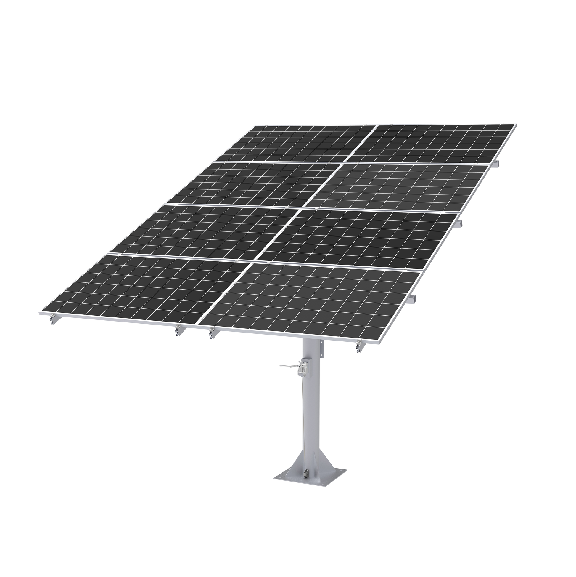 Elios Arbora P8 | Pole Mount System for 8 Solar Panels (Large) | Post Mounting System with manual crank