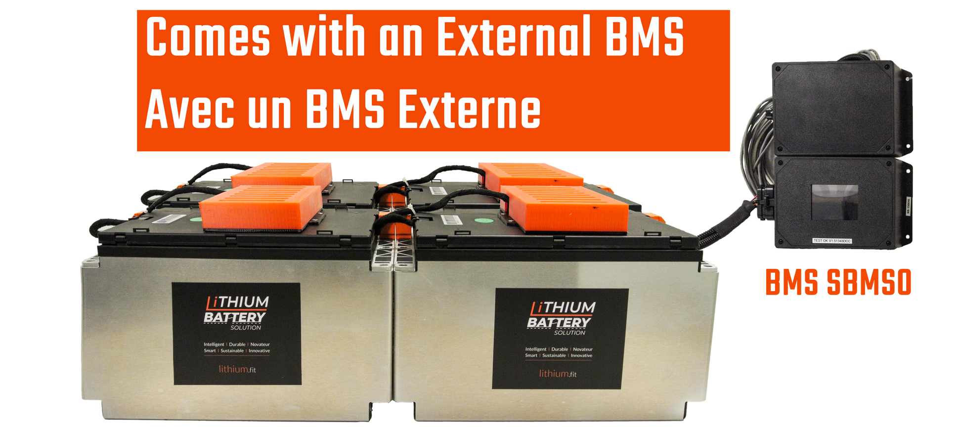 Lithium Battery Solution | 4X LBS 200 (LiFePO4) | Commercial Industrial battery Lithium-ion | with External BMS