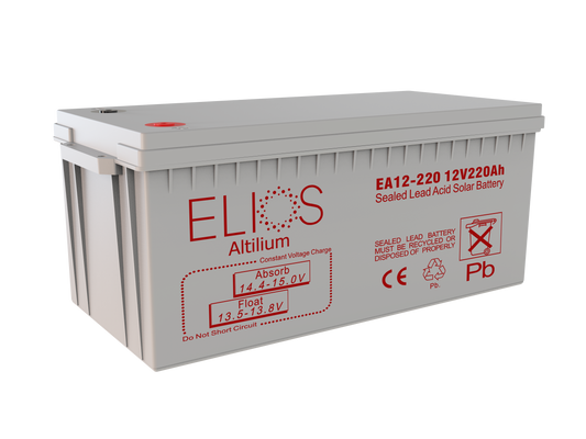 Elios Altilium EA12-220 | Sealed Rechargeable Lead Acid AGM Battery | 12V-220Ah