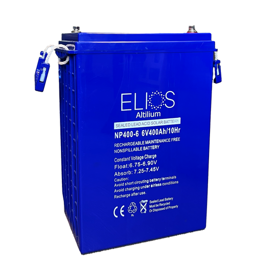 Elios Altilium 6V-400 | Sealed Rechargeable Lead Acid AGM Battery | 6V-400Ah