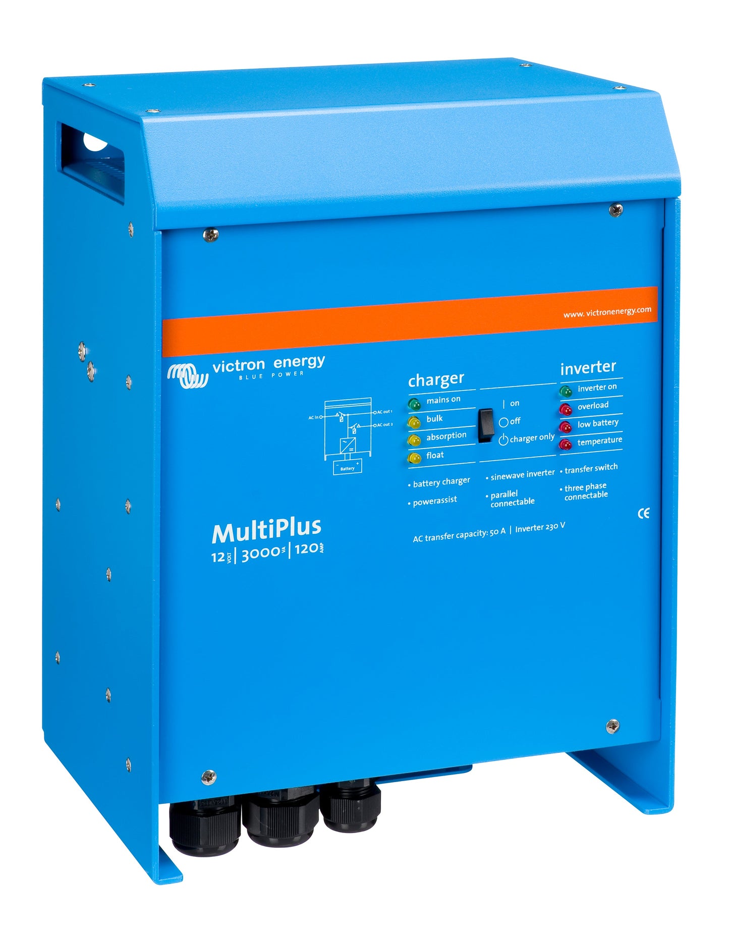Victron Energy Inverter/Charge MultiPlus 12/3000/120-50 120V VE.Bus | UL Certified | PMP122301102