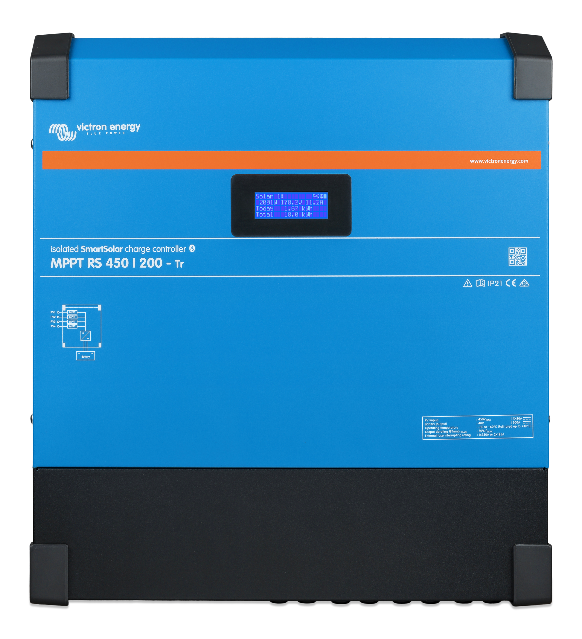 Victron Energy SmartSolar MPPT RS 450/200-Tr solar charge controller | SCC145120410