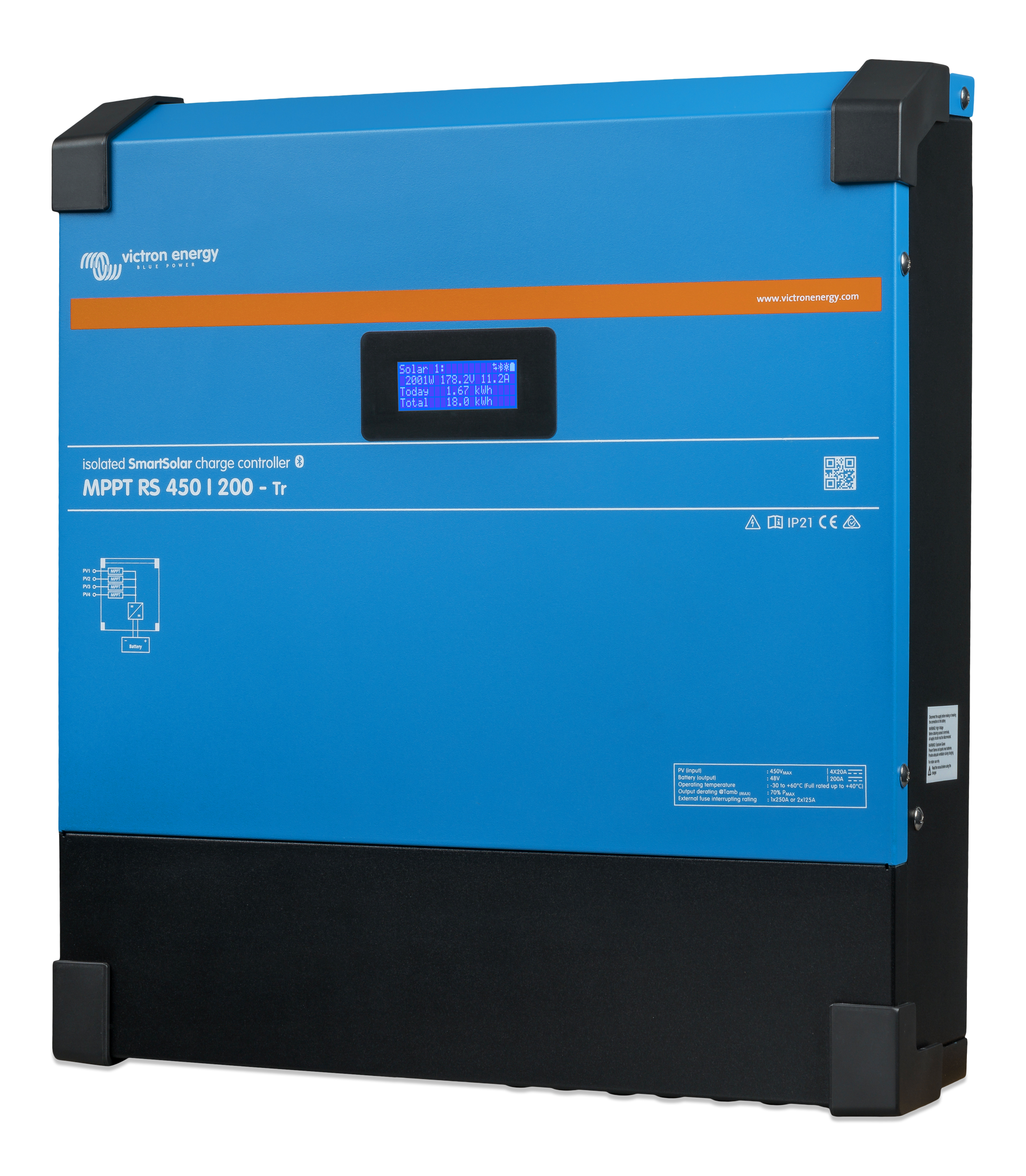 Victron Energy SmartSolar MPPT RS 450/200-Tr solar charge controller | SCC145120410