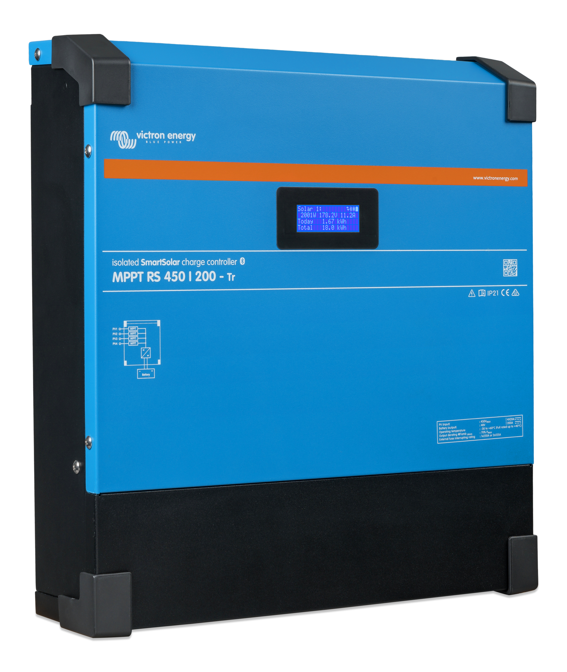 Victron Energy SmartSolar MPPT RS 450/200-Tr solar charge controller | SCC145120410