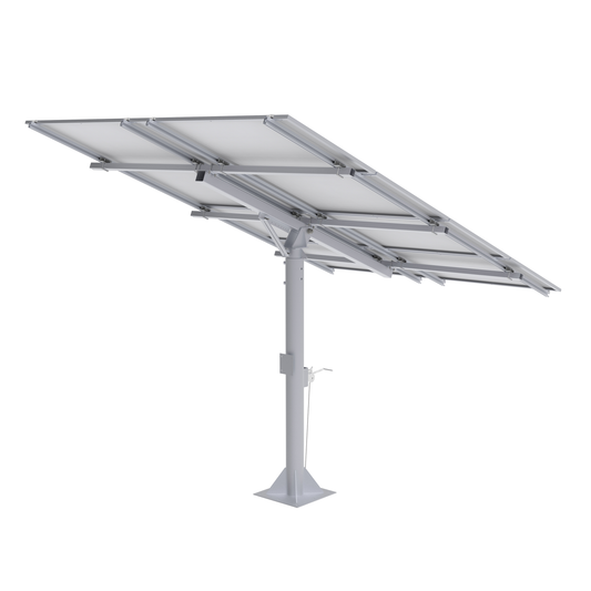 Elios Arbora P8 | Pole Mount System for 8 Solar Panels (Large) | Post Mounting System with manual crank