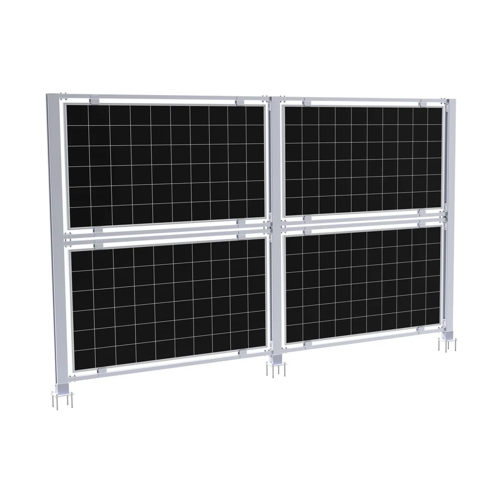 Elios AgriVoltaic Solar Fence | Vertical Aluminum Solar Racking for 4 Panels