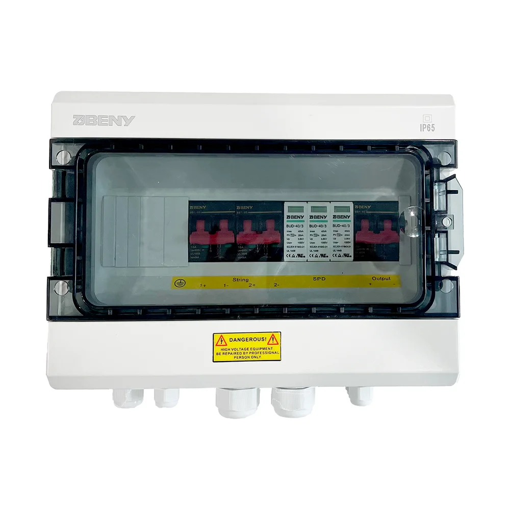 BENY 1000V DC Combiner Box | 2 IN 1 Out | 2 Poles