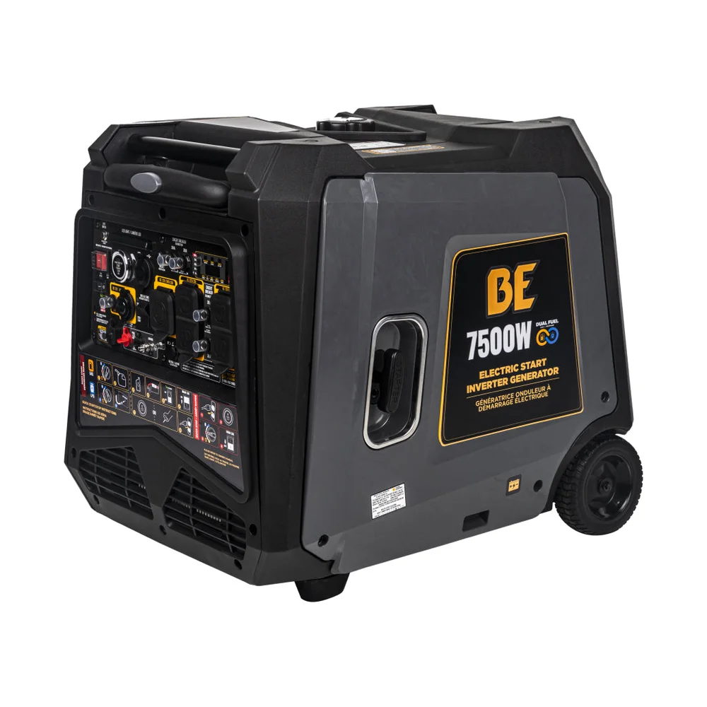 BE Power BE7500ID — Génératrice inverter bicarburant 7 500 W, prête pour commutateur automatique